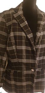 Womens Black Plaid Blazer
